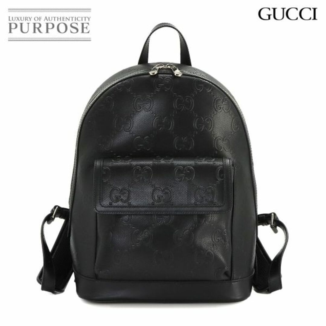 Gucci(グッチ)の未使用 展示品 グッチ GUCCI GGエンボス バックパック リュックサック レザー ブラック 658579 シルバー 金具 VLP 90223549 レディースのバッグ(リュック/バックパック)の商品写真