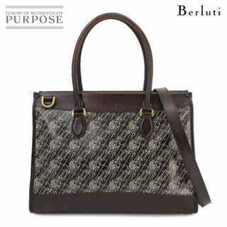 ベルルッティ(Berluti)の新品同様 ベルルッティ Berluti カバ トワル マルブフ 2way トート ショルダー バッグ PVC レザー ブラウン VLP 90224218(トートバッグ)