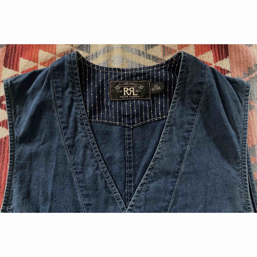 RRL(ダブルアールエル)の【美品】RRL ダブルアールエル インディゴ ベスト XS ポロ ラルフローレン メンズのトップス(ベスト)の商品写真