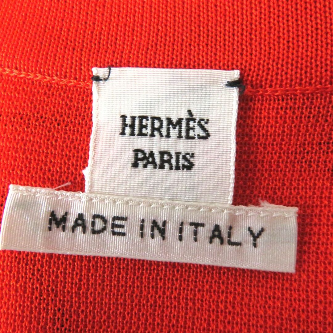 Hermes(エルメス)の極美品◎人気♪ HERMES エルメス Partes de punto レディース シルク100％ ツイルレーヌ ノースリワンピース／ドレス オレンジ系 星座柄 34 レディースのワンピース(ひざ丈ワンピース)の商品写真