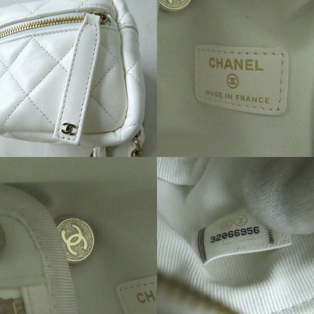 CHANEL(シャネル)の未使用◎仏製 CHANEL シャネル AP2803 レディース ラムスキン マトラッセ ハンドルチェーン クラッチバッグ ミニバッグ 白×金 箱・袋付 レディースのバッグ(クラッチバッグ)の商品写真