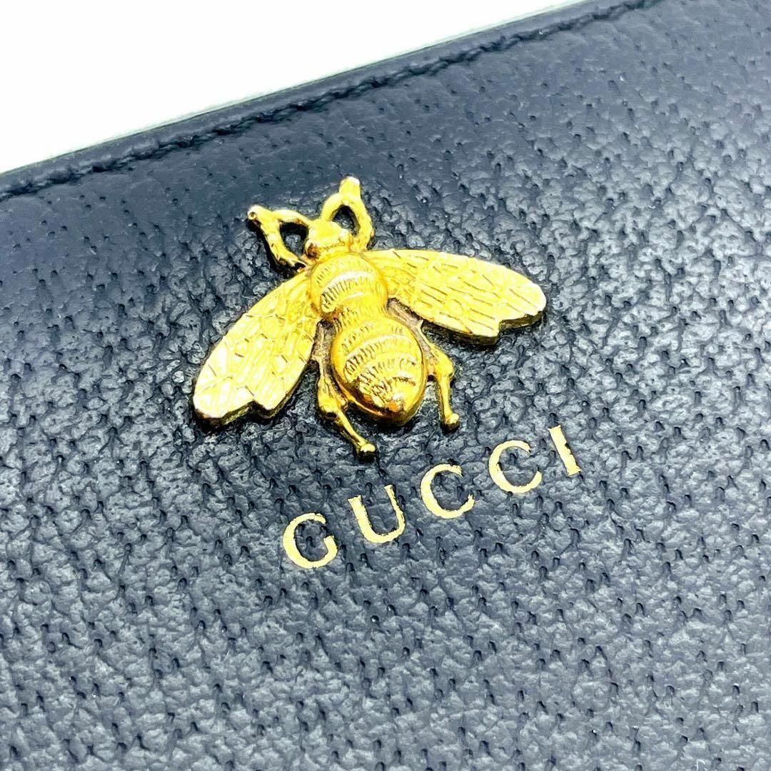 Gucci(グッチ)の正規品 グッチ 長財布 ラウンドジップ ロゴ刻印 アニマリエ レザー 定価9万円 レディースのファッション小物(財布)の商品写真