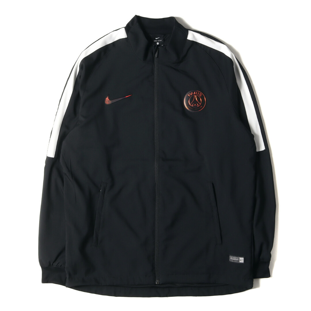 NIKE(ナイキ)の美品 NIKE ナイキ ジャケット サイズ:XL Paris Saint Germain パリサンジェルマン ストレッチ ウォームアップジャケット 809778-014 ブラック 黒 アウター ブルゾン コラボ 上着【メンズ】【中古】 メンズのジャケット/アウター(その他)の商品写真