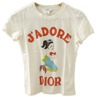 クリスチャンディオール(Christian Dior)のディオール コットンＴシャツ サマーホリデー2002 人魚 半袖 白 シミ有り(Tシャツ(半袖/袖なし))
