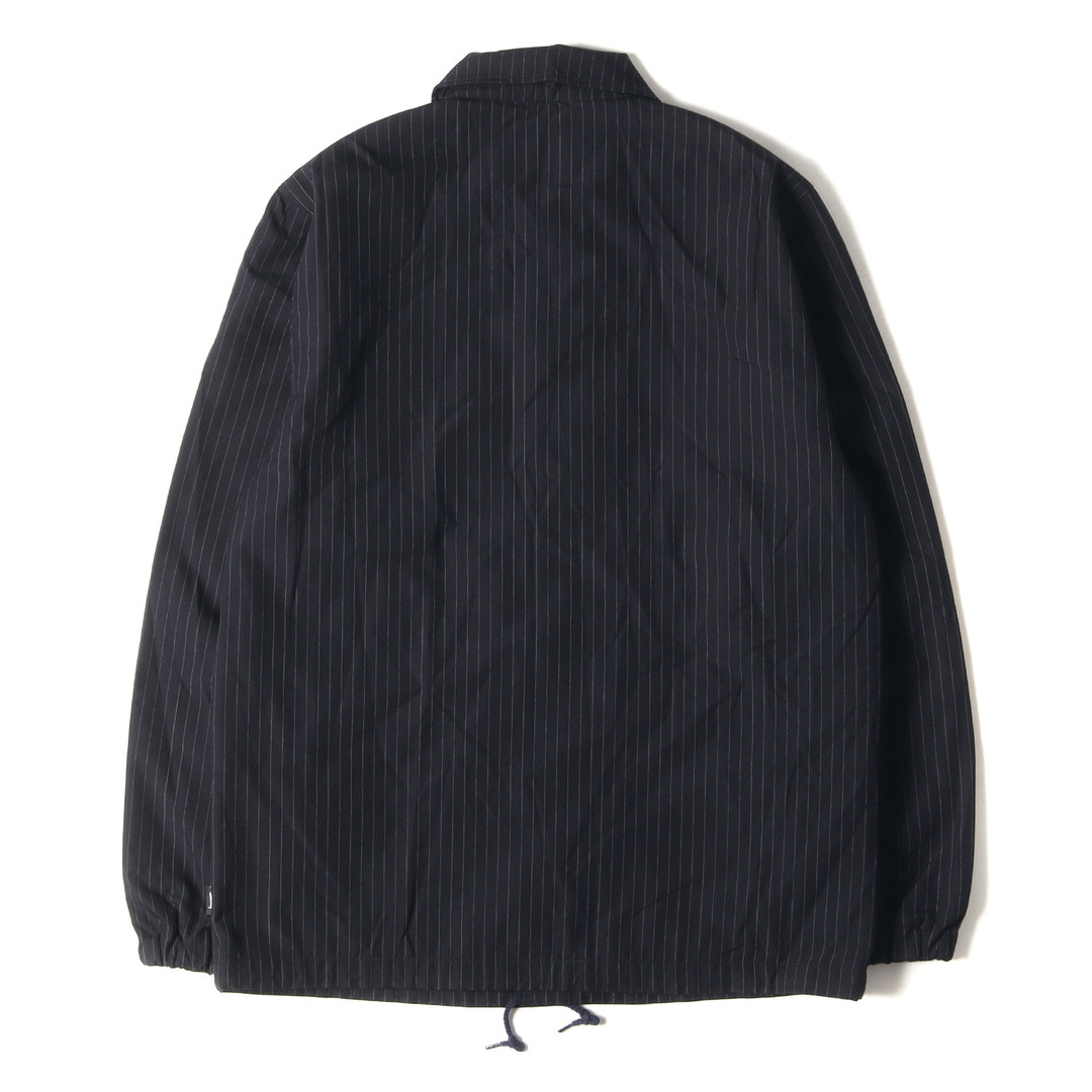 STUSSY(ステューシー)の美品 STUSSY ステューシー ジャケット サイズ:S ピンストライプ コーチジャケット ネイビー 紺 アウター ブルゾン 上着【メンズ】【中古】 メンズのジャケット/アウター(その他)の商品写真