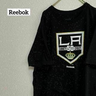 リーボック(Reebok)のReebok リーボック Tシャツ 半袖 NHL シンプル ブラック L(Tシャツ/カットソー(半袖/袖なし))