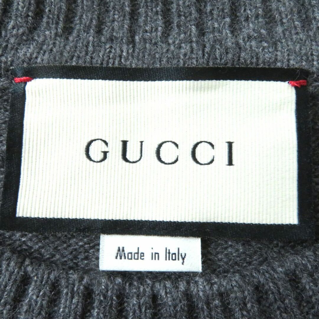 Gucci(グッチ)の極美◎正規品  22SS 伊製 グッチ 628389 レディース ホースビット付 カシミヤ100％ 半袖 クルーネック ニットプルオーバー 灰 L 定181500円 レディースのトップス(ニット/セーター)の商品写真