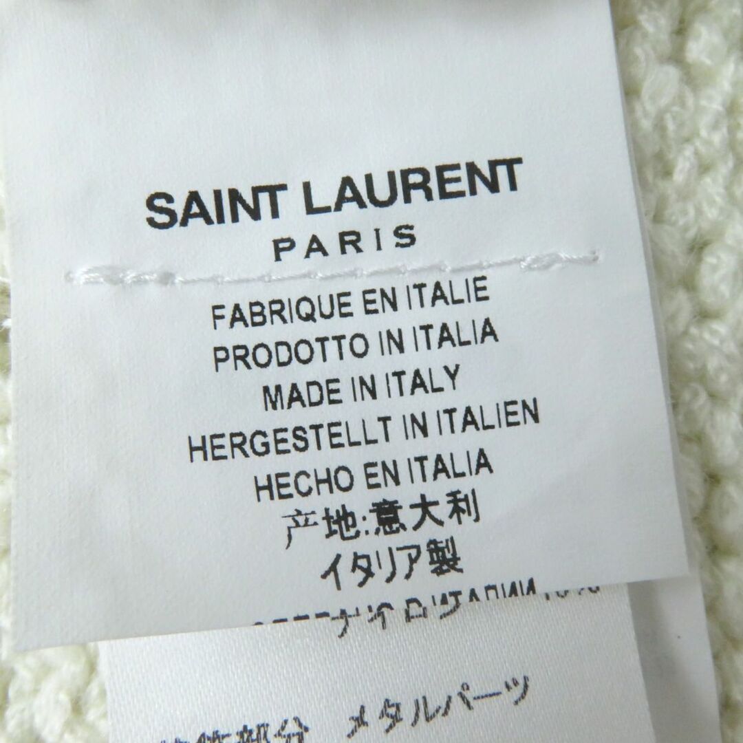 Saint Laurent(サンローラン)の極美品◎正規品 イタリア製 サンローランパリ 605878 レディース フロントオープン メタルチェーン使い ロングニットカーディガン 白 S レディースのトップス(カーディガン)の商品写真