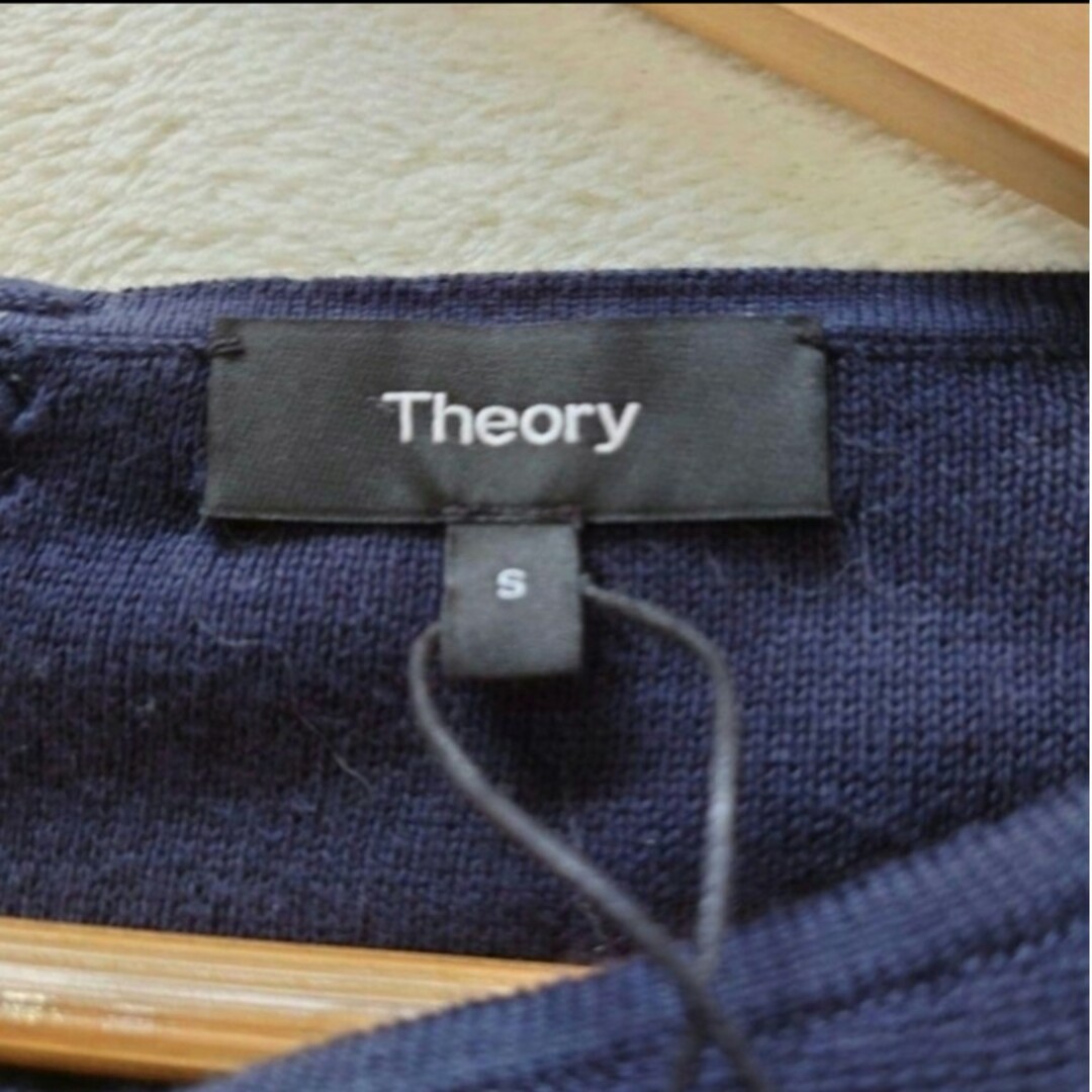 theory(セオリー)のセオリー　プルオーバーニット　ミラノリブ　バックコード編上　M相当　紺　ネイビー レディースのトップス(ニット/セーター)の商品写真