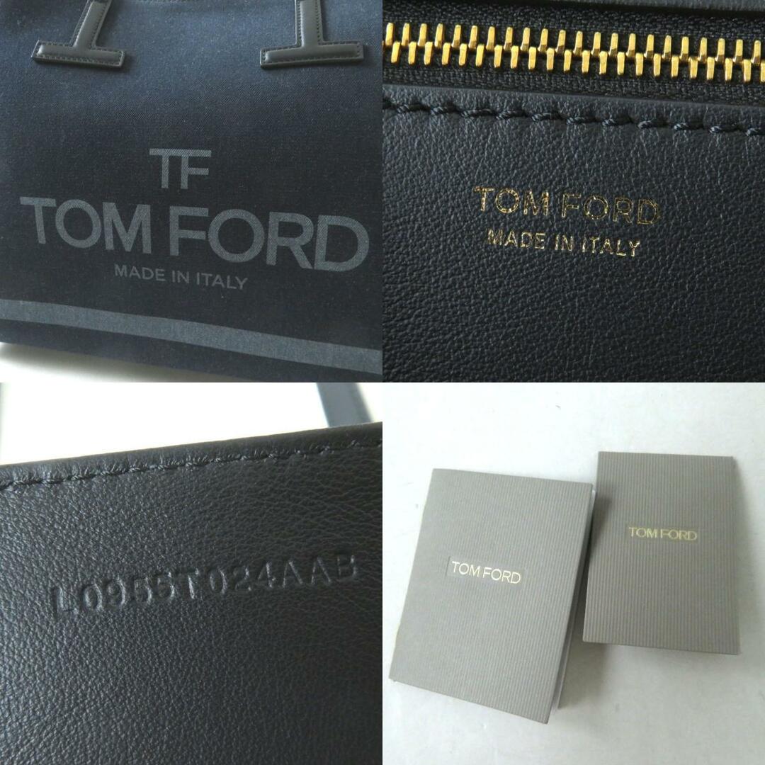 TOM FORD(トムフォード)の極美品◎イタリア製 Tom Ford トムフォード DENIM T TOTE ロゴ デニム ショッパー トートバッグ ダークブルー×ブラック 保管袋・タグ付き レディースのバッグ(トートバッグ)の商品写真