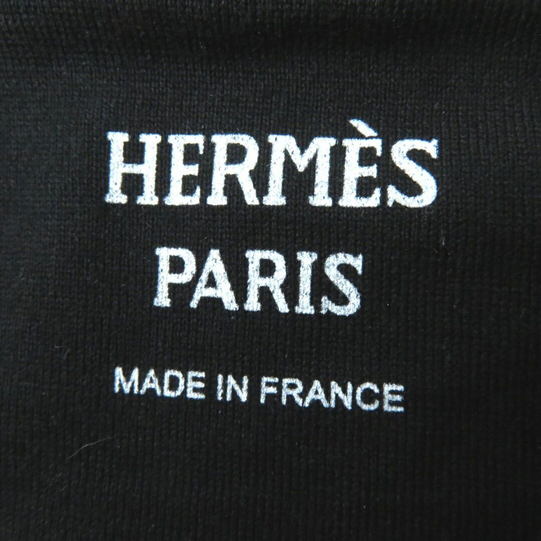 Hermes(エルメス)の美品◎フランス製 HERMES エルメス シェーヌダンクル刺繍 ポケット付き コットン100％ 半袖 Tシャツ／カットソー ブラック 36 レディースのトップス(Tシャツ(半袖/袖なし))の商品写真