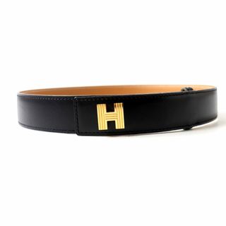 エルメス(Hermes)の良品◎フランス製 HERMES エルメス マルジェラ期 ヴィンテージ レディース H金具付き レザー ベルト □D刻印 箱・保管袋付き(ベルト)