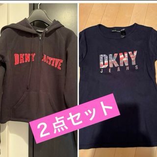 ダナキャランニューヨーク(DKNY)の【期間限定】DKNY パーカー黒、DKNY JEANS Tシャツ　２点セット(パーカー)