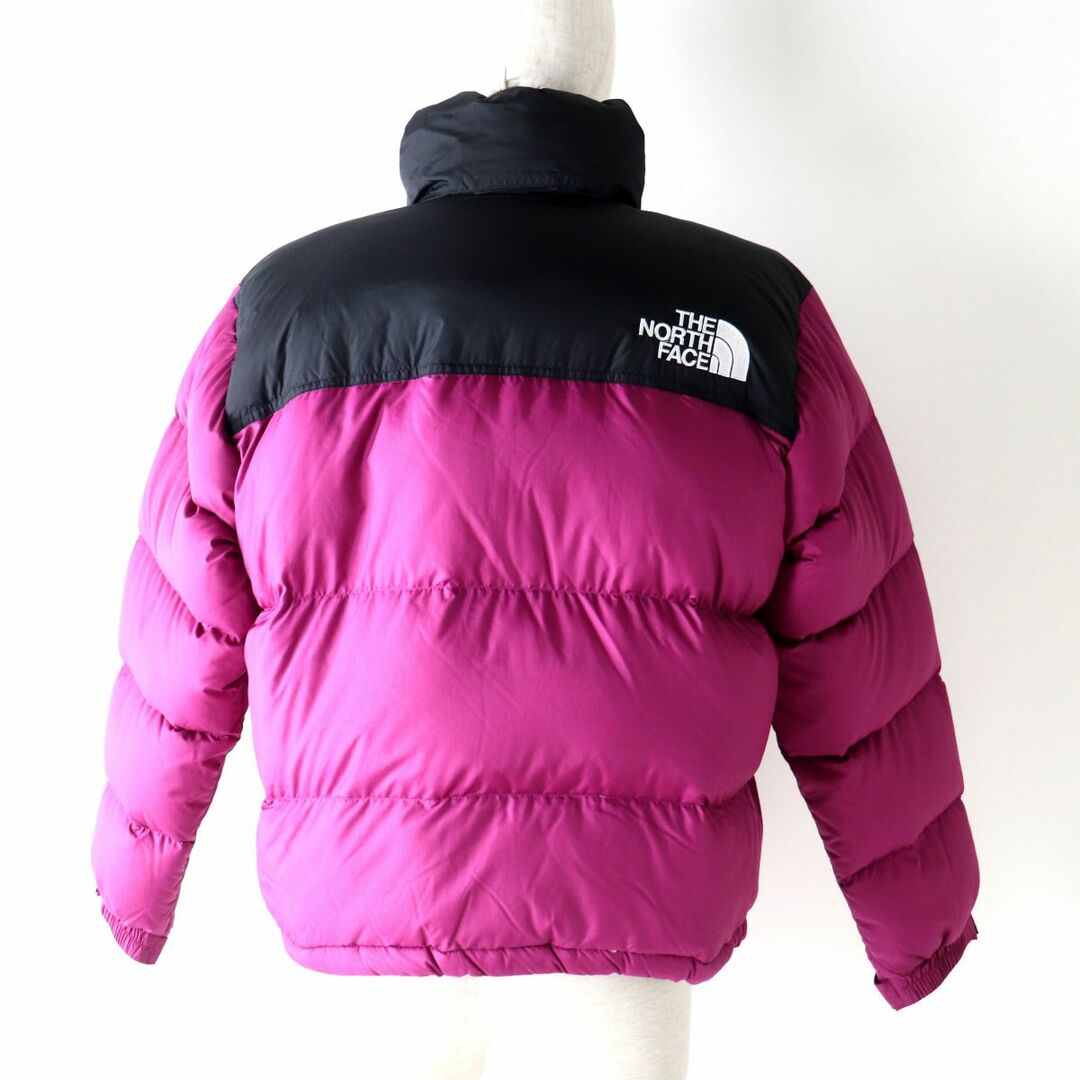 THE NORTH FACE(ザノースフェイス)の良品◎THE NORTH FACE ザノースフェイス NDW91952 ショートヌプシジャケット レディース フード付 ダウンジャケット 紫×黒 M ポケッタブル レディースのジャケット/アウター(ダウンジャケット)の商品写真