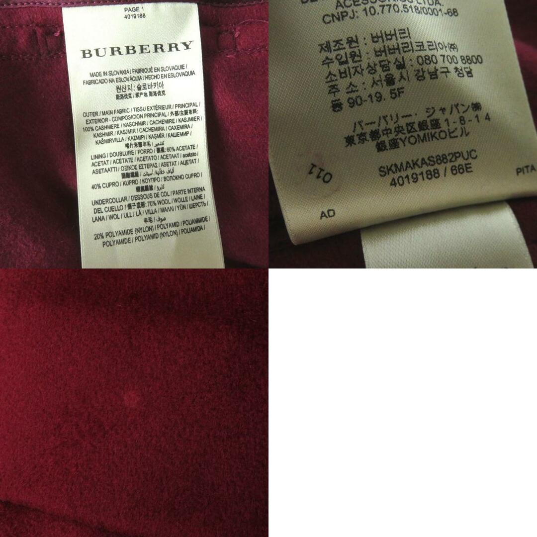 BURBERRY(バーバリー)の未使用◎国内正規 バーバリー ロンドン イングランド 4019188 レディース カシミヤ100％ ベルト付 ラップコート ボルドー 42 ガーメント付 レディースのジャケット/アウター(その他)の商品写真