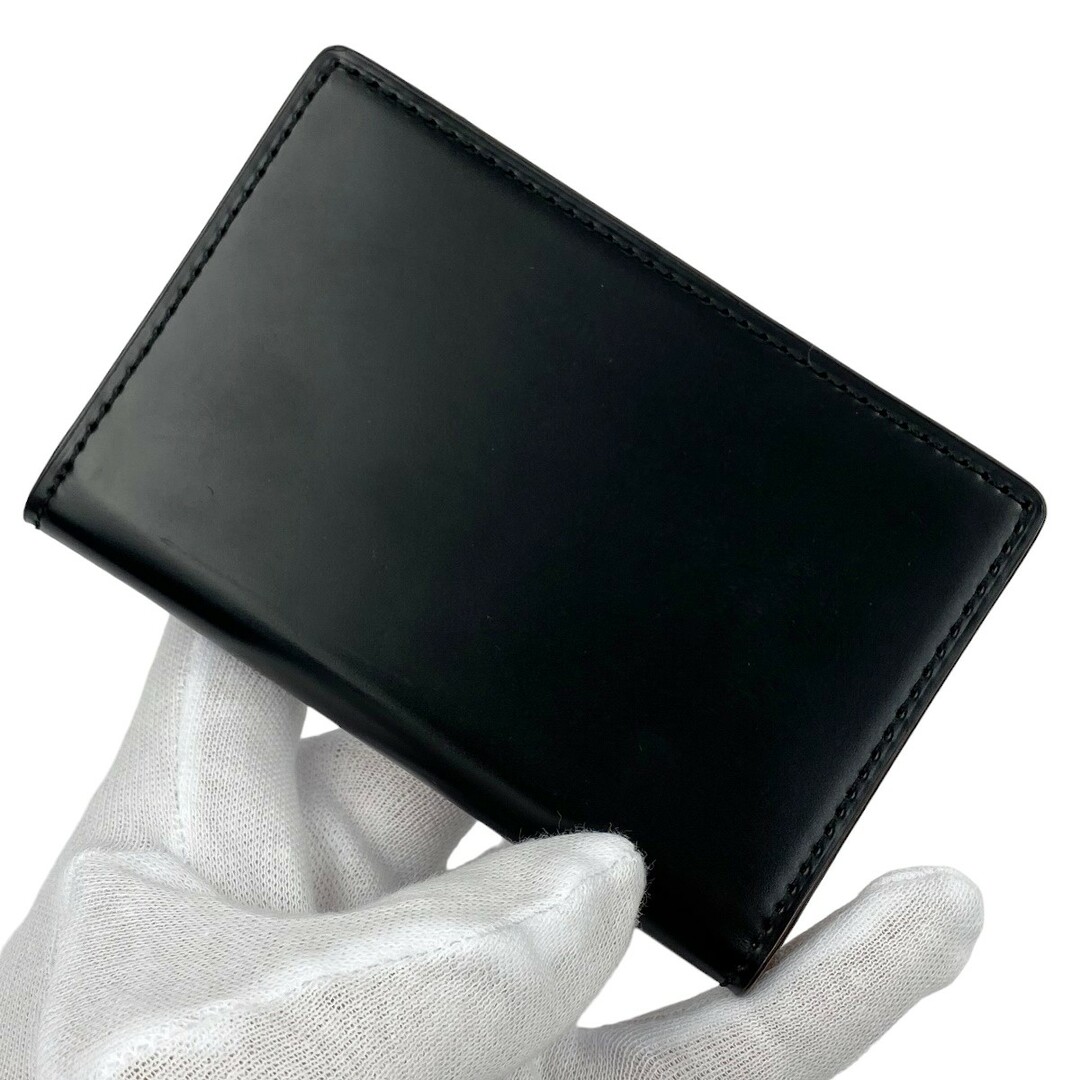 ■美品■ ガンゾ カード ケース 名刺入れ シェル コードバン レザー ブラック 【89640】 ■美品■ ガンゾ カード ケース 名刺入れ シェル コードバン レザー ブラック 【89640】