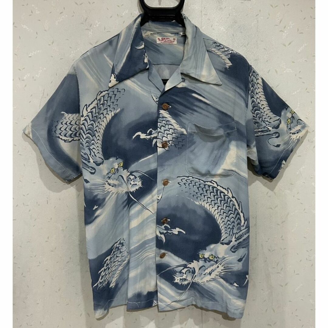 Sun Surf - *東洋 SUN SURF レーヨン 和柄 水墨画風 龍 アロハ Sun Surf - *東洋 SUN SURF レーヨン 和柄 水墨画風 龍 アロハ