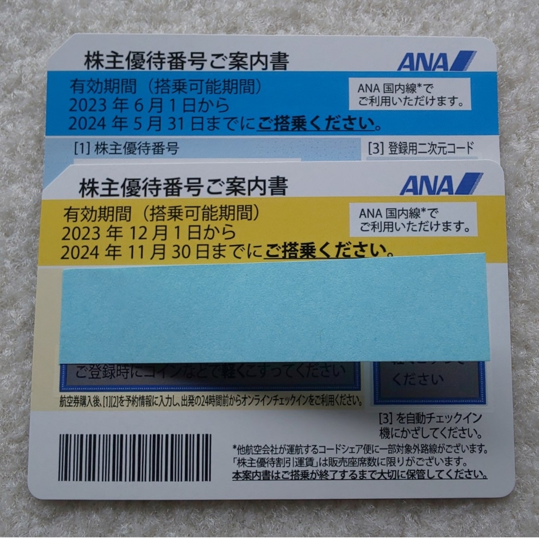 ANA(全日本空輸)(エーエヌエー(ゼンニッポンクウユ))の全日空(ANA)株主優待券 2枚セット チケットの乗車券/交通券(航空券)の商品写真