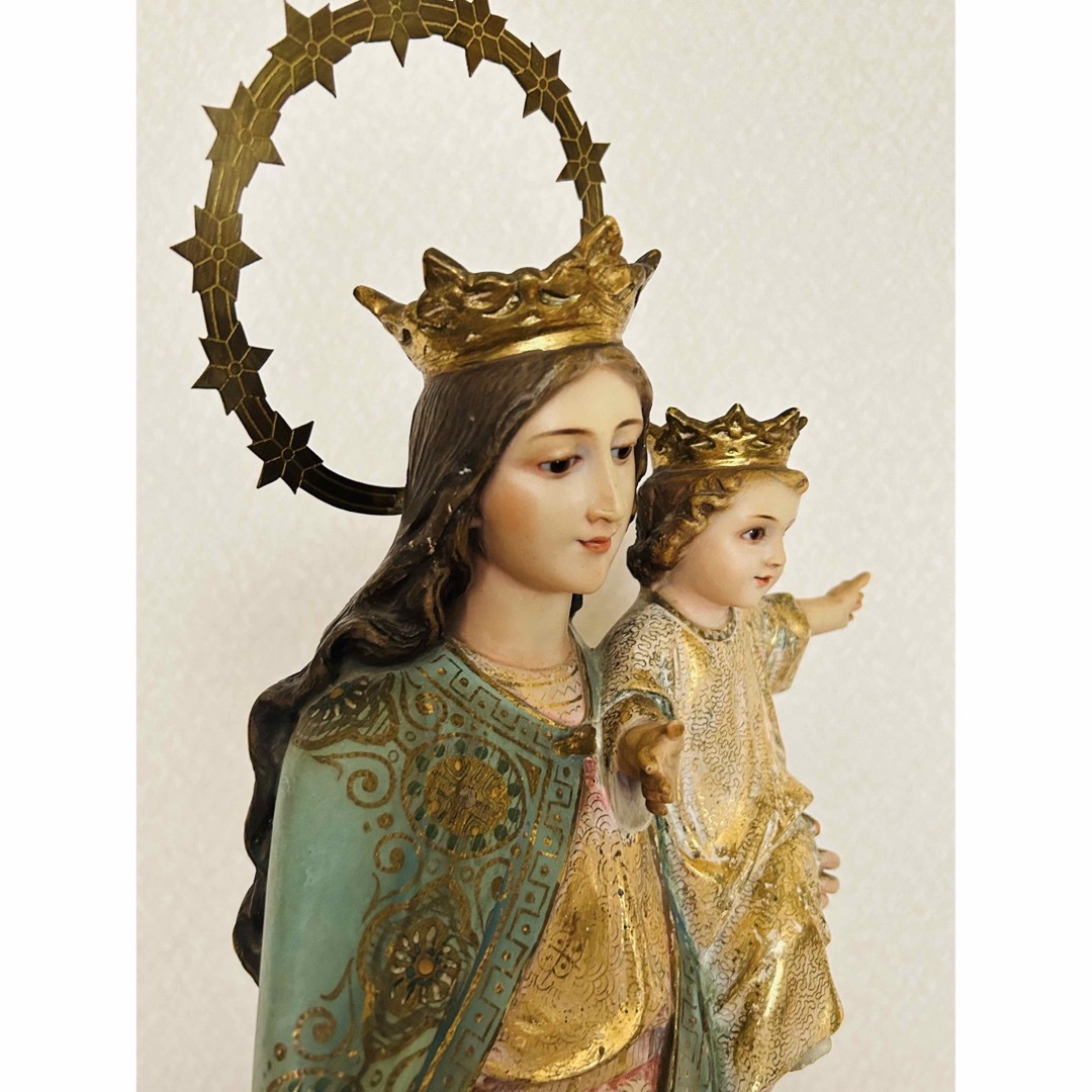 超超希少】✞イエズス様を抱く聖母マリア像 宗教彫刻 超超希少】✞イエズス様を抱く聖母マリア像 宗教彫刻