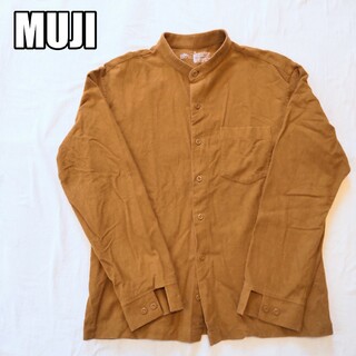 MUJI (無印良品) - 無印良品 バンドカラーシャツ ブラウン メンズM