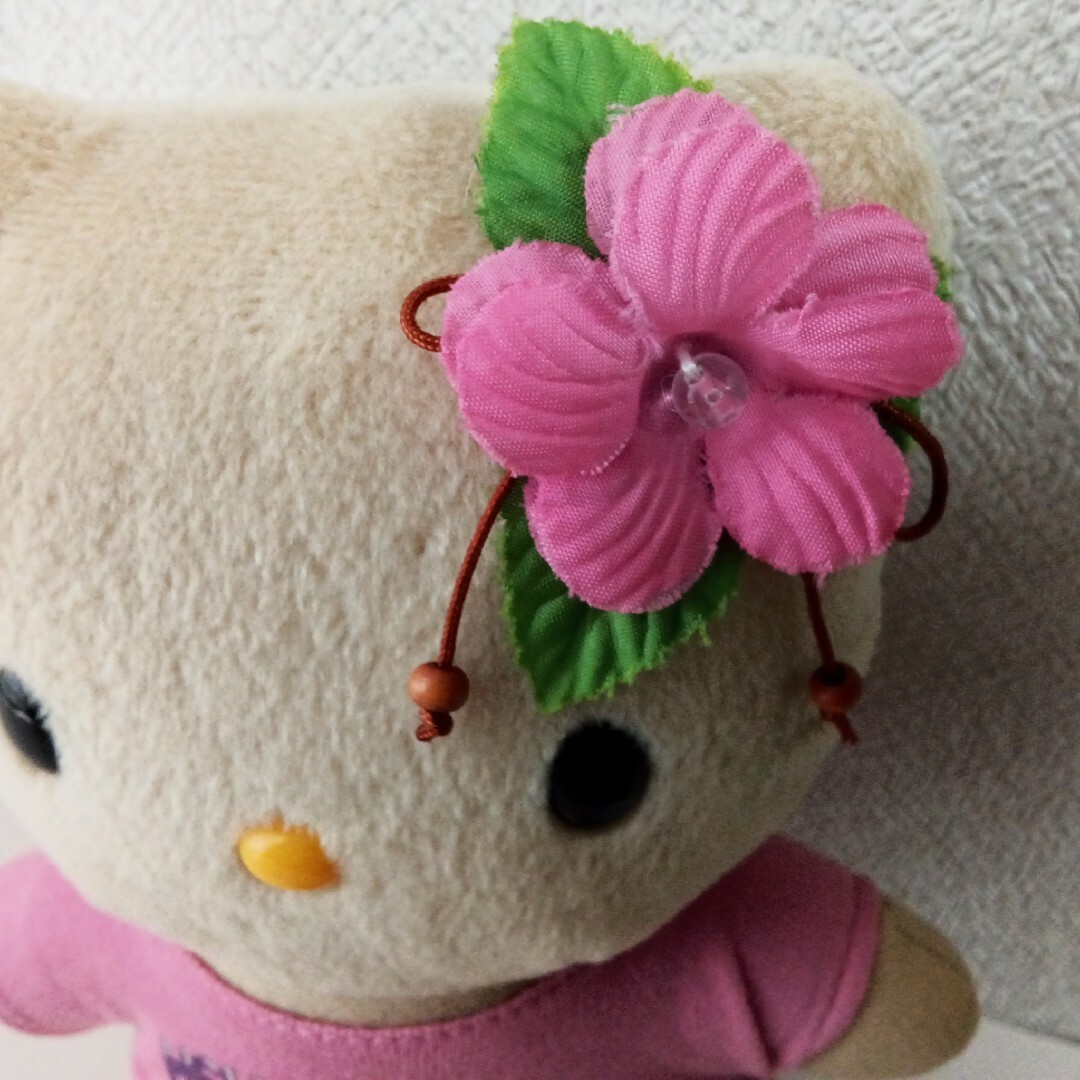 非売品 日焼けキティ ハイビスカス ぬいぐるみ 2001年 レトロの 非売品 日焼けキティ ハイビスカス ぬいぐるみ 2001年 レトロの