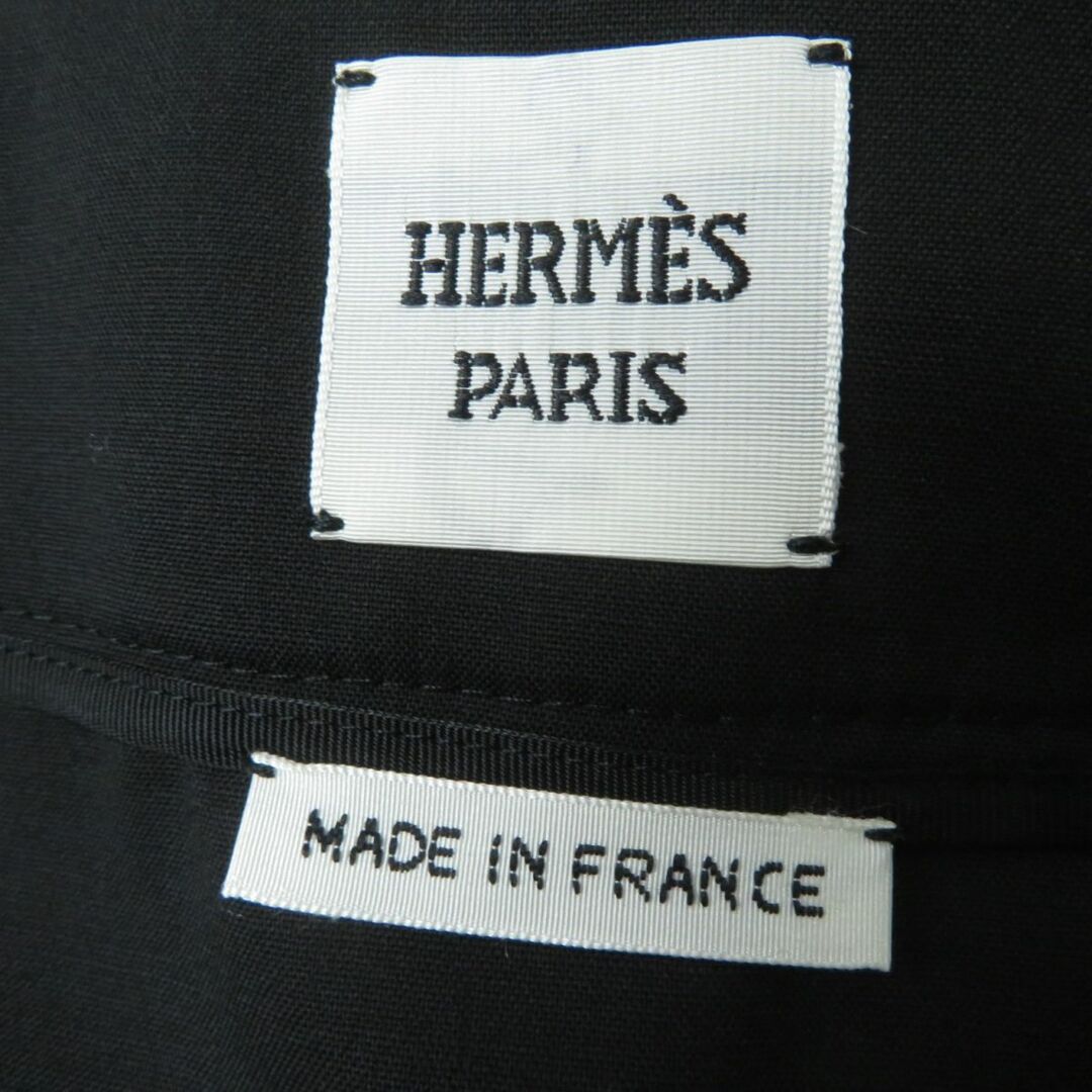 Hermes(エルメス)の極美品◎正規品 仏製 HERMES エルメス 21SS レディース シェーヌダンクル 膝下丈 ウールスカート ブラック×シルバー金具 34 ハンガー付 レディースのスカート(ロングスカート)の商品写真