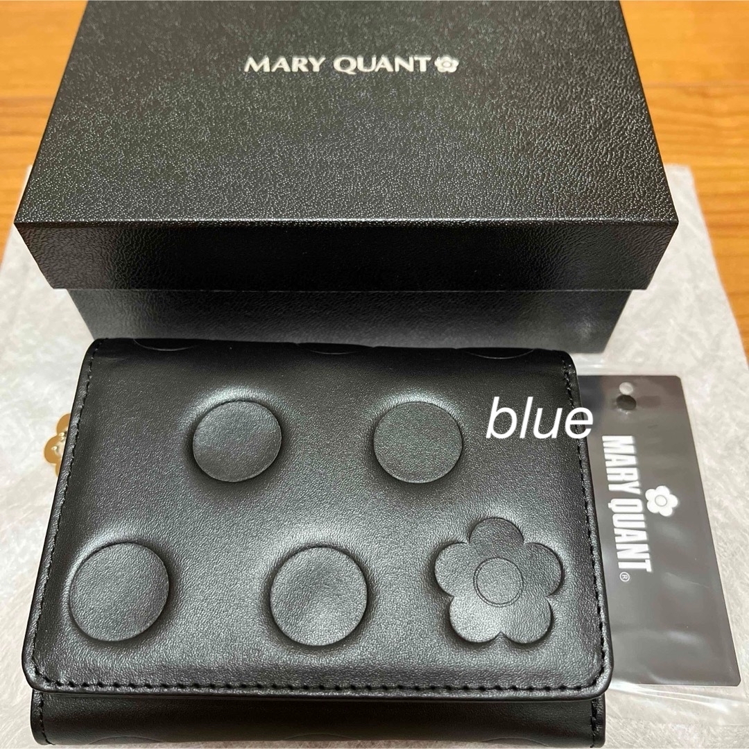 MARY QUANT(マリークワント)のマリークワント　ミニウォレット　ドットデイジー　牛革　黒 レディースのファッション小物(財布)の商品写真