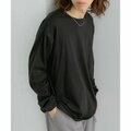 【BLACK】クルーネックロングTシャツ B