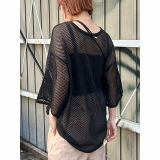 パルグループアウトレット(PAL GROUP OUTLET)の【ブラック】【Kastane】【WHIMSIC】MESH KNIT T-SHIRT(ニット/セーター)