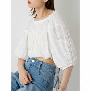 パルグループアウトレット(PAL GROUP OUTLET)の【ホワイト】【Kastane】パッチワークレースブラウス(シャツ/ブラウス(長袖/七分))