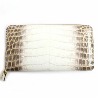 ルイヴィトン(LOUIS VUITTON)の極美品▼LOUIS VUITTON ルイヴィトン N99305 カデナ ジッピーウォレット サハラ クロコダイルレザー 長財布 白×茶 仏製 箱・袋付き(長財布)