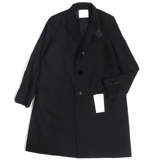 sacai - 未使用品▼定価137500円 21SS Sacai サカイ 21-02454M 二重襟 シングルブレスト チェスターコート 黒 1 メンズ 日本製 正規品 タグ付き