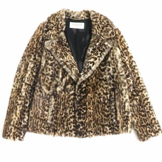 サンローラン(Saint Laurent)の美品▼サンローランパリ  333762 エディ期  マーモットファー レオパード柄 裏地シルク50% 本毛皮ジャケット 茶 約Sサイズ相当 伊製 正規品(その他)