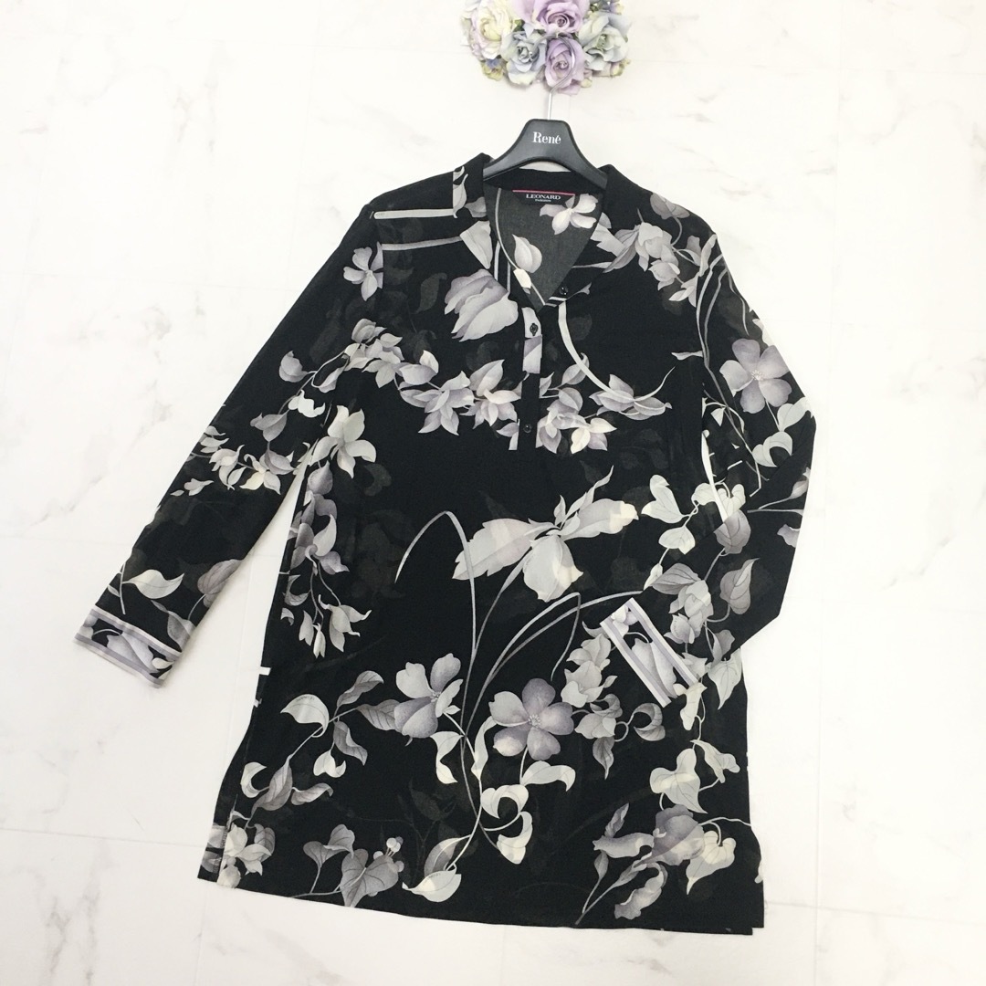 美品 LEONARD レオナール 花柄 カンカン チュニック - トップス 美品 LEONARD レオナール 花柄 カンカン チュニック - トップス