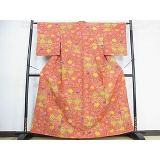 平和屋2■上質な紬　切嵌花唐草文　逸品　1wb0741(着物)