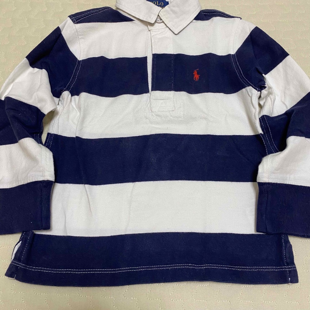 POLO RALPH LAUREN(ポロラルフローレン)のpolo Ralph Lauren ポロ kids ラガーシャツ vintage キッズ/ベビー/マタニティのキッズ服男の子用(90cm~)(Tシャツ/カットソー)の商品写真