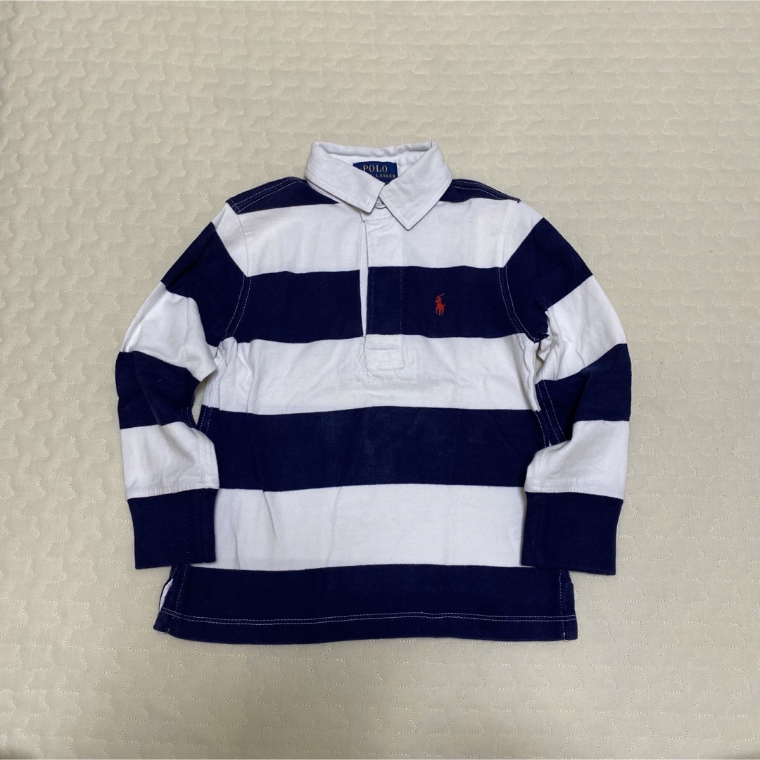 POLO RALPH LAUREN(ポロラルフローレン)のpolo Ralph Lauren ポロ kids ラガーシャツ vintage キッズ/ベビー/マタニティのキッズ服男の子用(90cm~)(Tシャツ/カットソー)の商品写真