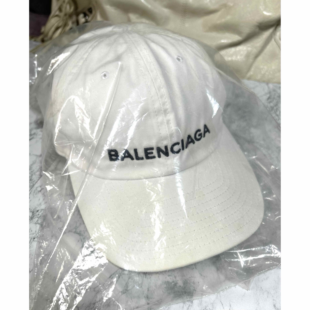 Balenciaga(バレンシアガ)の【超美品正規品】BALENCIAGA ロゴ キャップ 帽子 コットン ホワイト  レディースの帽子(キャップ)の商品写真