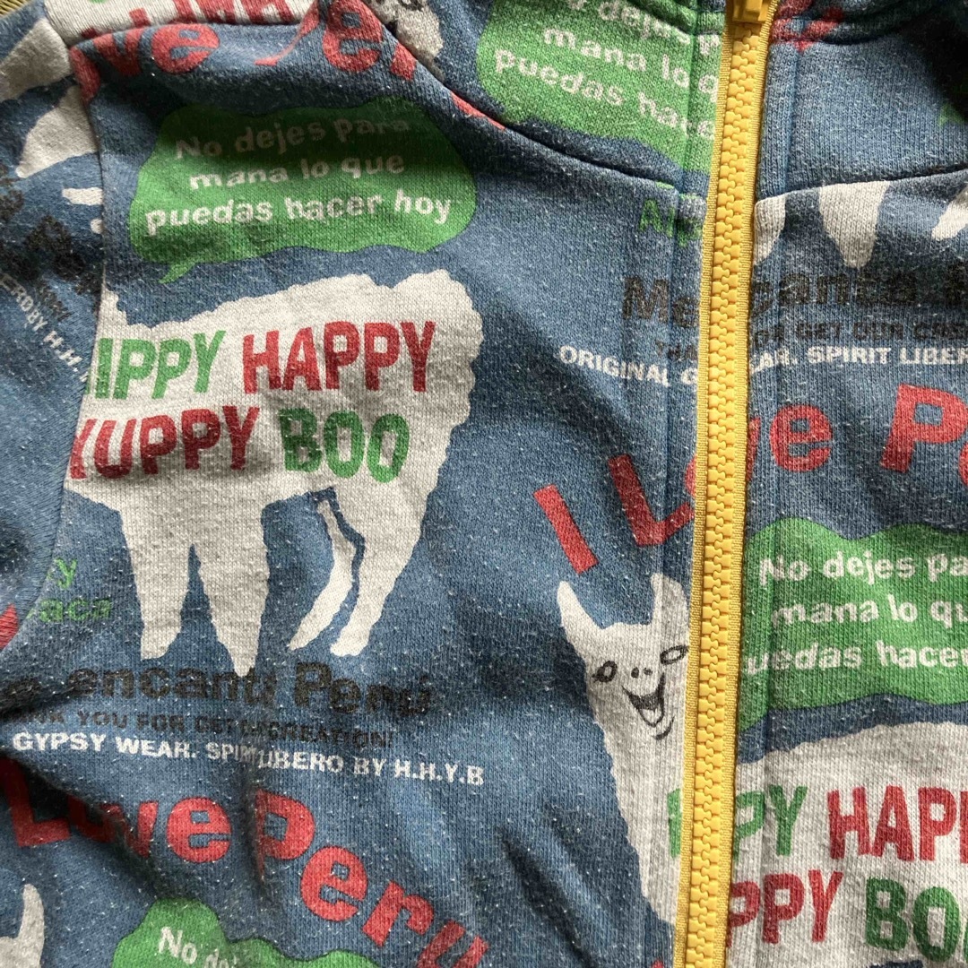 BOOFOOWOO(ブーフーウー)のブーフーウーHIPPYHAPPYYUPPYBOOパーカー130 キッズ/ベビー/マタニティのキッズ服男の子用(90cm~)(ジャケット/上着)の商品写真