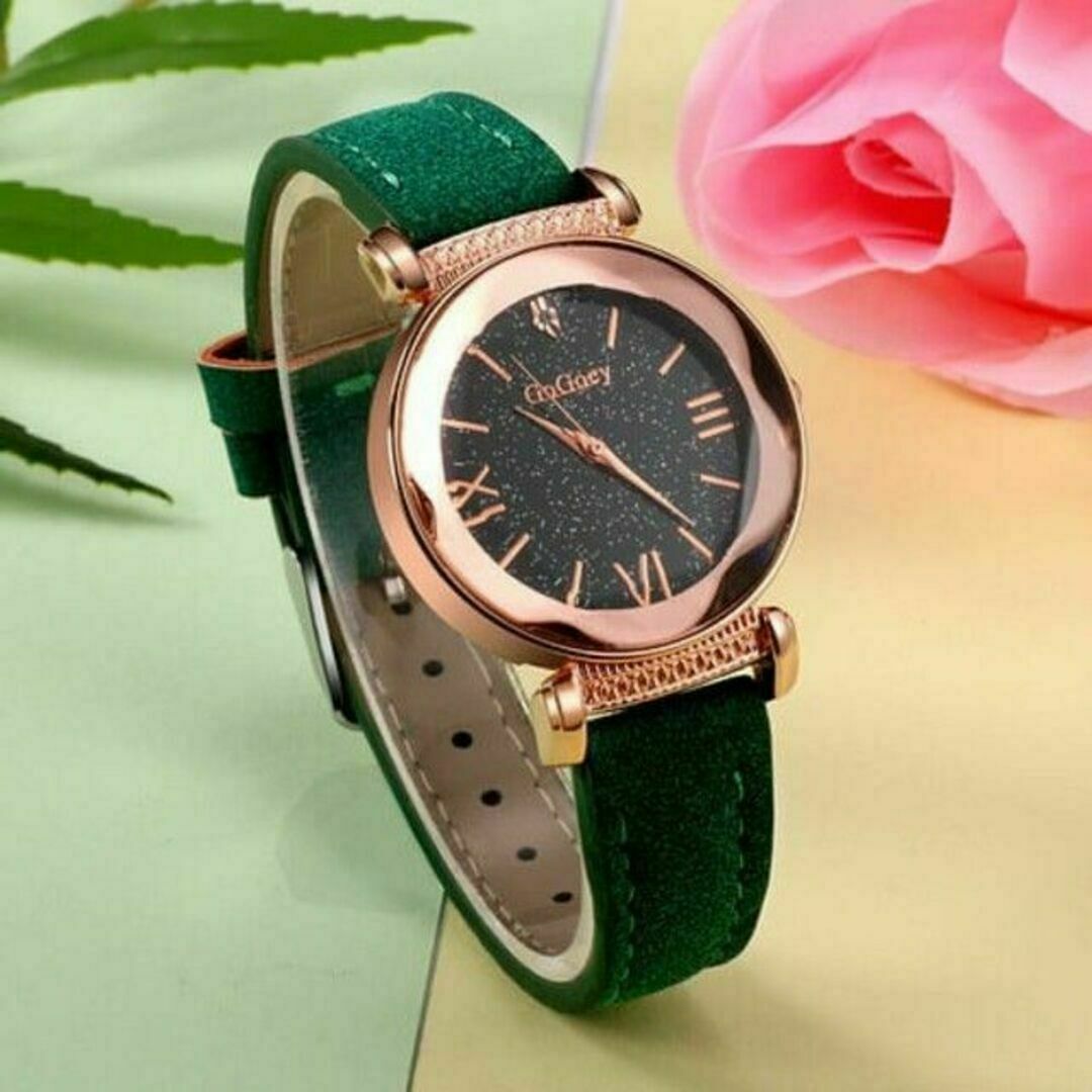 レディース★腕時計★クォーツ★シンプル★緑色 レディースのファッション小物(腕時計)の商品写真