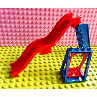 滑り台ブランコセット(赤色)　アンパンマンブロックラボ　レゴデュプロ互換品(知育玩具)