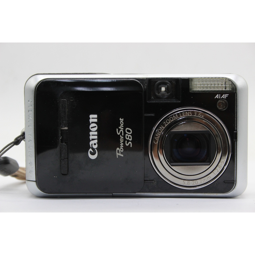 【返品保証】 キャノン Canon PowerShot S80 ブラック 3.6x バッテリー付き コンパクトデジタルカメラ  s7022 スマホ/家電/カメラのカメラ(コンパクトデジタルカメラ)の商品写真