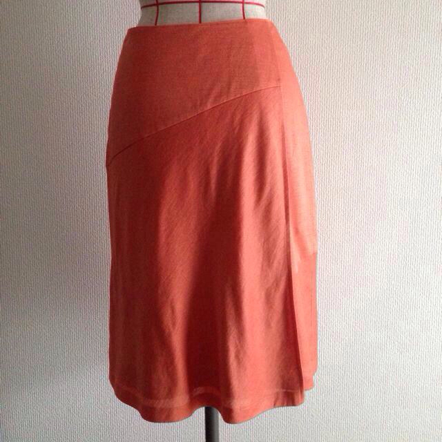 NOLLEY'S(ノーリーズ)のノリーズ☆オレンジ麻スカート レディースのスカート(ひざ丈スカート)の商品写真