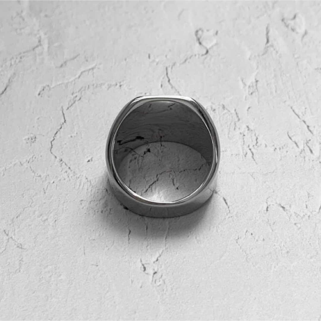 スクエア型カレッジリング　シルバー　シンプル　印台リング　16号 メンズのアクセサリー(リング(指輪))の商品写真