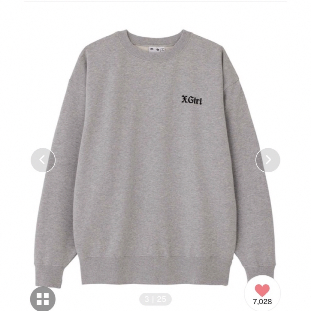 X-girl(エックスガール)のX-girl/HEART CREWNECK SWEAT TOP レディースのトップス(トレーナー/スウェット)の商品写真