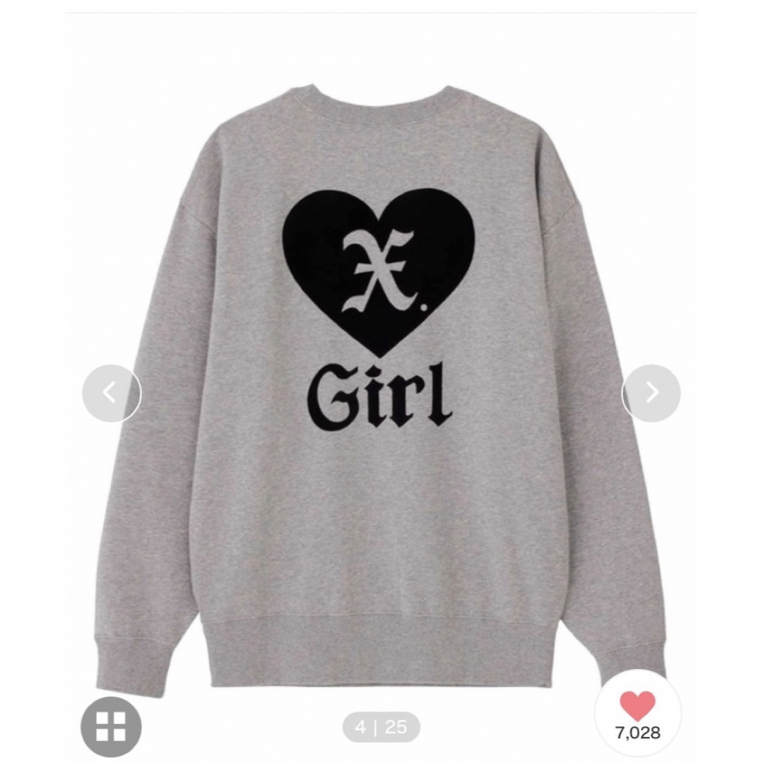 X-girl(エックスガール)のX-girl/HEART CREWNECK SWEAT TOP レディースのトップス(トレーナー/スウェット)の商品写真