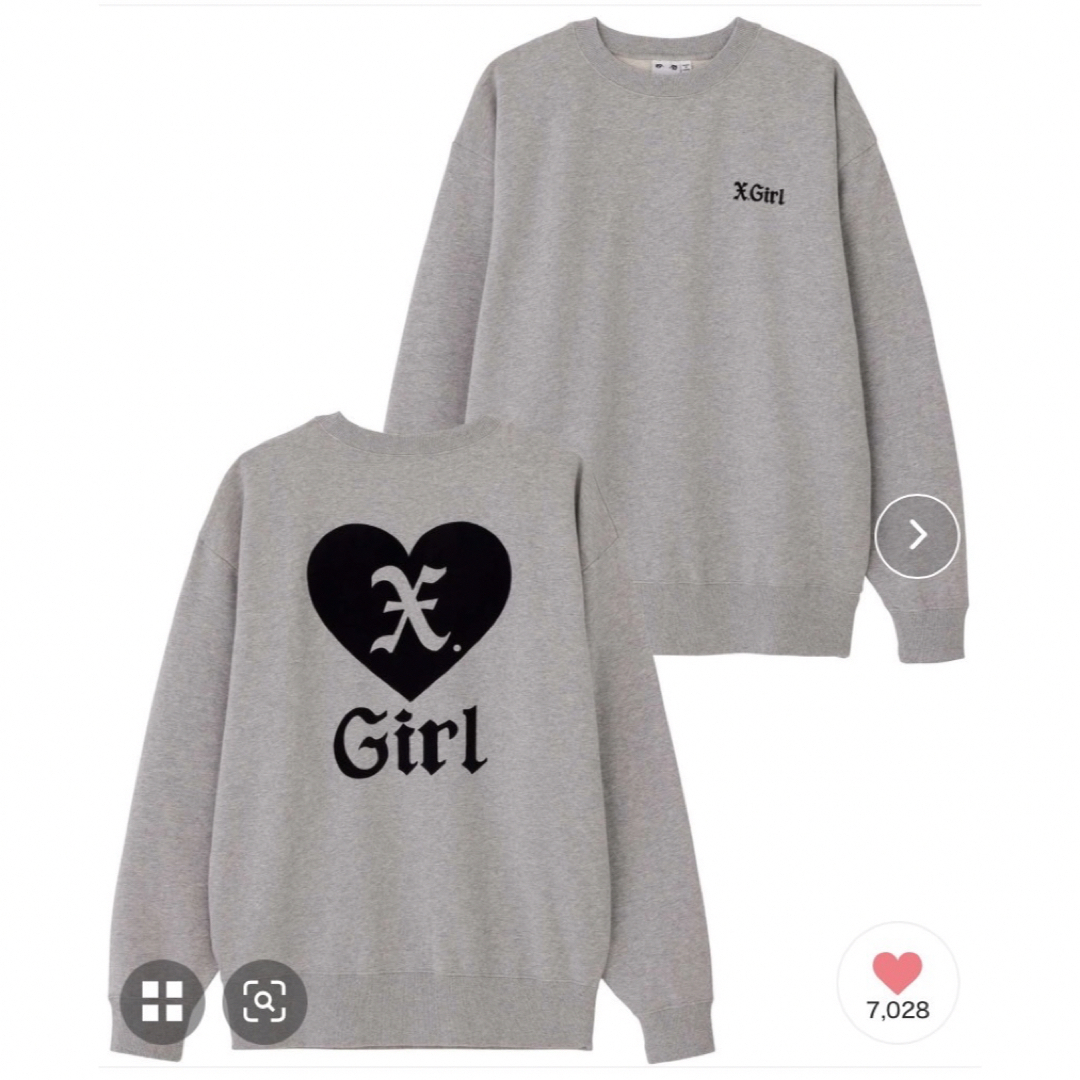 X-girl(エックスガール)のX-girl/HEART CREWNECK SWEAT TOP レディースのトップス(トレーナー/スウェット)の商品写真