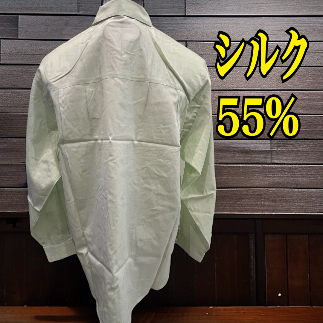 (S41)jasmi silk 長袖 シルクシャツ　レディース　薄手 ボタン レディースのトップス(シャツ/ブラウス(長袖/七分))の商品写真