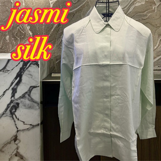 (S41)jasmi silk 長袖 シルクシャツ　レディース　薄手 ボタン(シャツ/ブラウス(長袖/七分))