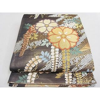 平和屋2■六通柄袋帯　有職藤桜文　金糸　逸品　fe8173(帯)